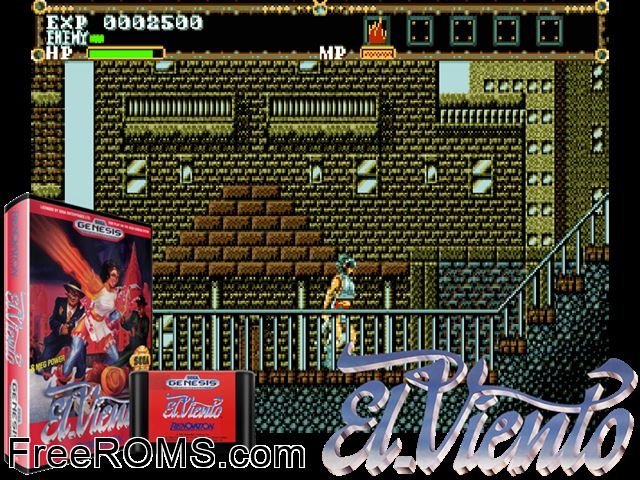 El Viento Genesis game showing 3D box cover and gameplay screenshot