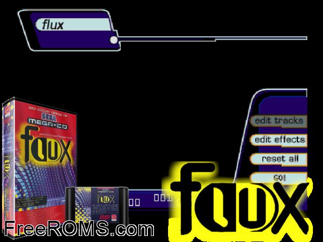 Flux for Mega-CD Genesis game showing 3D box cover and gameplay screenshot