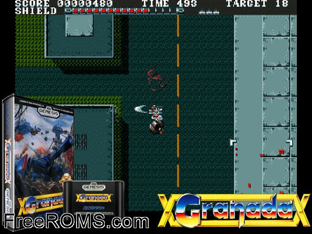 Granada Genesis game showing 3D box cover and gameplay screenshot