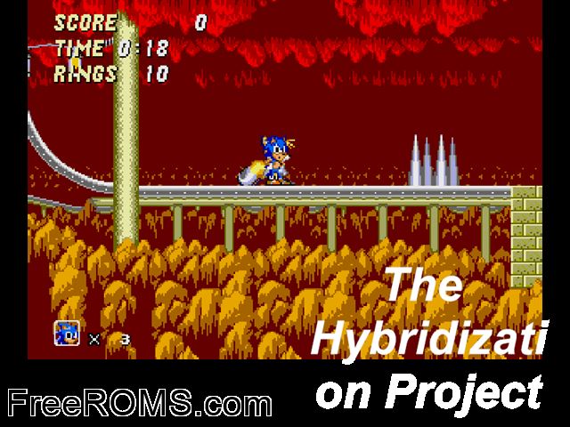 Hybridization Project, The by Dr. Eggfan (S2 Hack) Genesis game showing 3D box cover and gameplay screenshot
