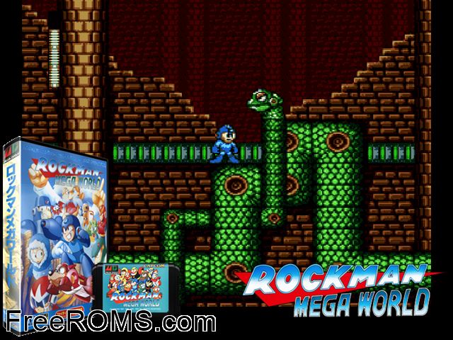 Rocketman Mega World Jap Genesis game showing 3D box cover and gameplay screenshot
