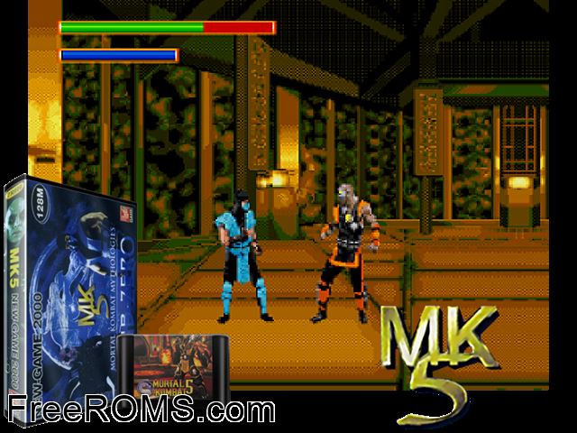 MK 5 - Mortal Combat - SubZero Genesis game showing 3D box cover and gameplay screenshot