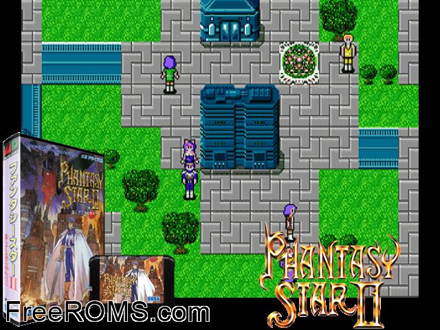 Phantasy Star II (Japan) Genesis game showing 3D box cover and gameplay screenshot