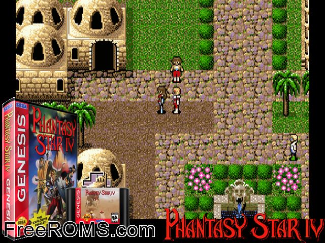 Phantasy Star IV Genesis game showing 3D box cover and gameplay screenshot