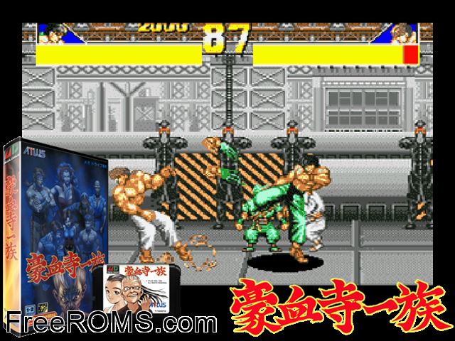 Power Instinct Jap Genesis game showing 3D box cover and gameplay screenshot