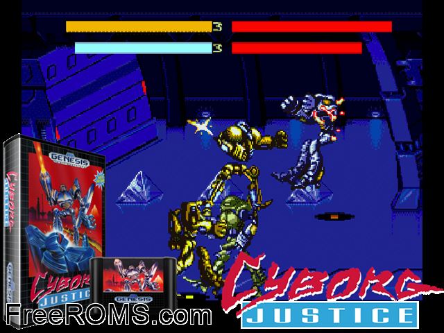 Robot Wreckage (Beta) Genesis game showing 3D box cover and gameplay screenshot