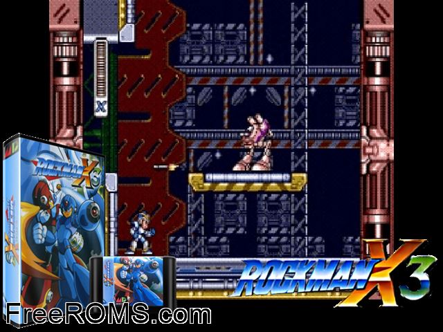 Rockman X3 Genesis game showing 3D box cover and gameplay screenshot