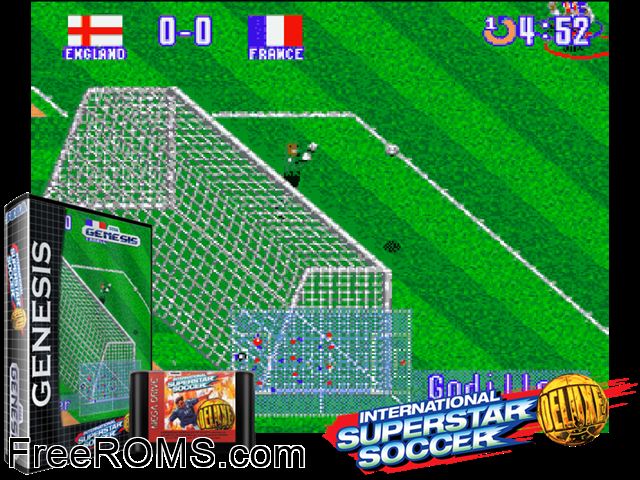 Ronaldinho Soccer 98 Spanish Genesis game showing 3D box cover and gameplay screenshot