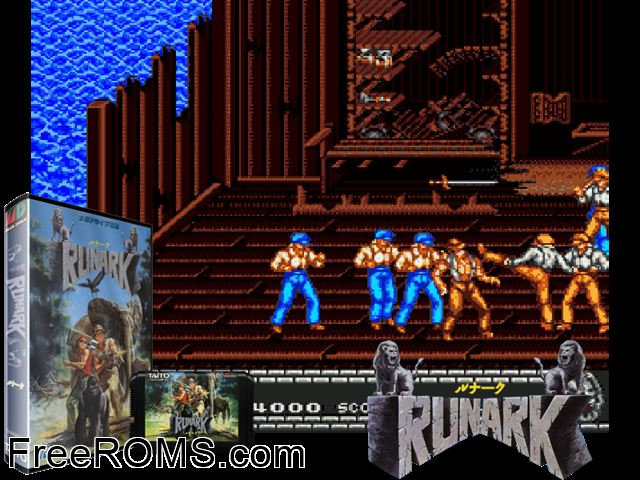 Runark Genesis game showing 3D box cover and gameplay screenshot