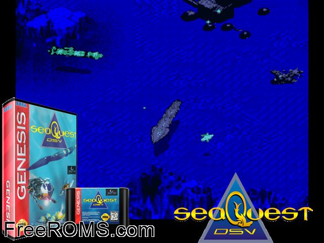 SeaQuest DSV Genesis game showing 3D box cover and gameplay screenshot