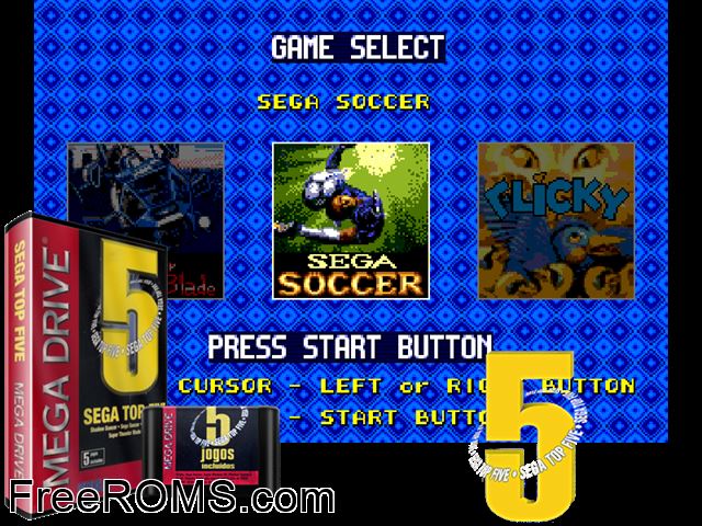 Sega Top 5 Genesis game showing 3D box cover and gameplay screenshot