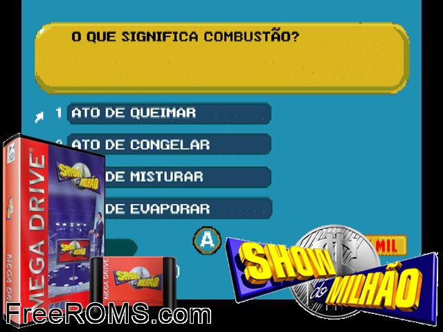 Show do Milhao Genesis game showing 3D box cover and gameplay screenshot