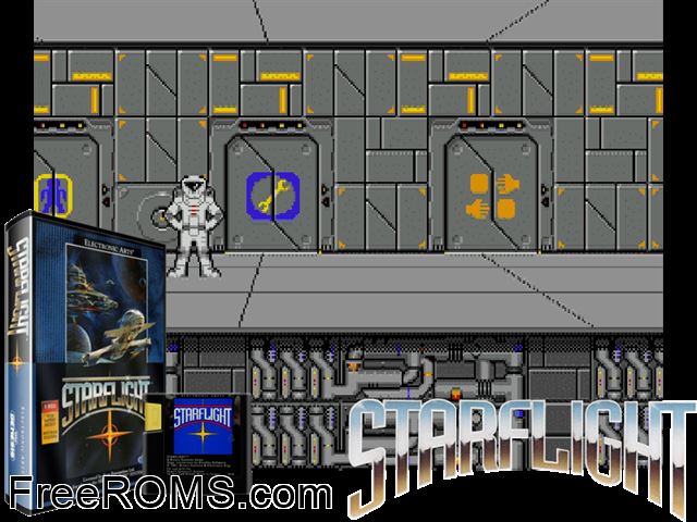 Star Flight Genesis game showing 3D box cover and gameplay screenshot