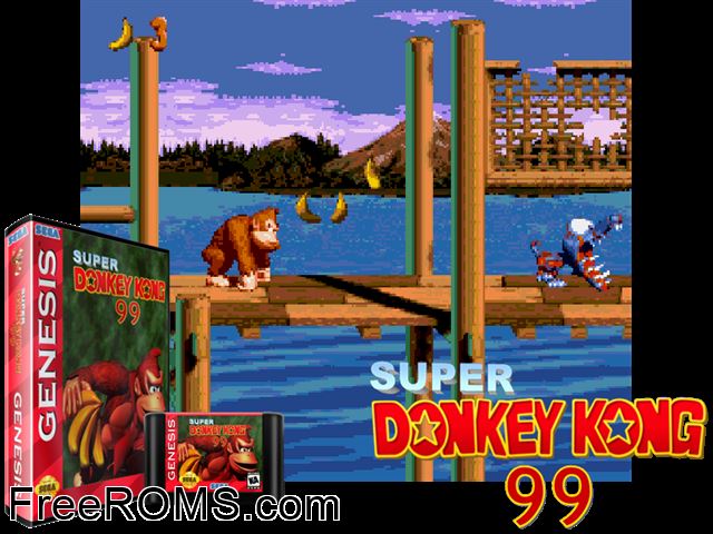 Super King Kong 99 Genesis game showing 3D box cover and gameplay screenshot