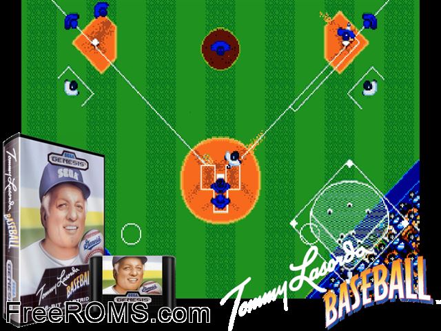 Super League Genesis game showing 3D box cover and gameplay screenshot