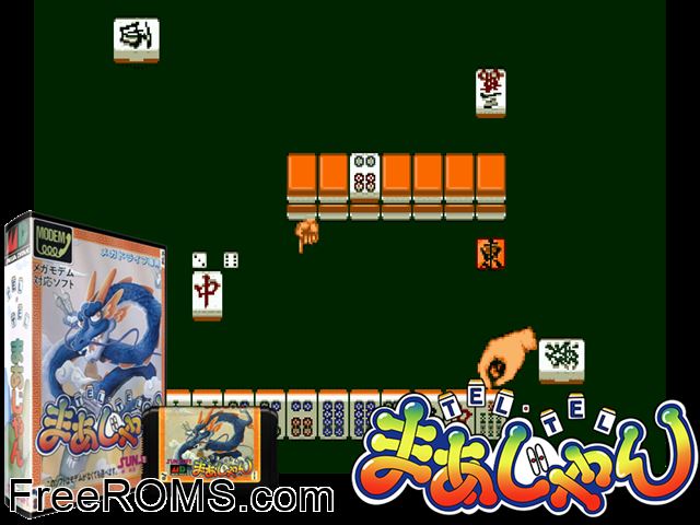 Tel Tel Mahjong Jap Genesis game showing 3D box cover and gameplay screenshot