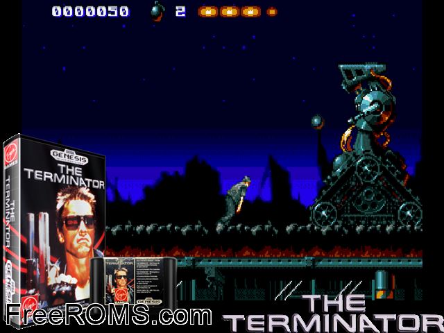 Terminator Genesis game showing 3D box cover and gameplay screenshot