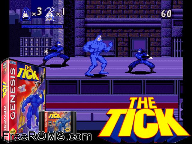 Tick Genesis game showing 3D box cover and gameplay screenshot