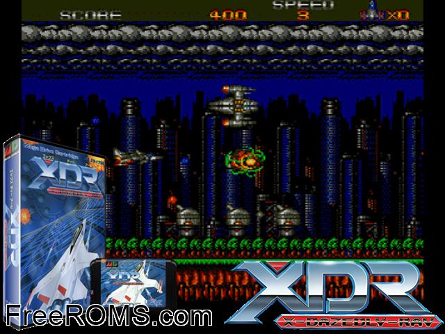 X-Dazedly-Ray Genesis game showing 3D box cover and gameplay screenshot