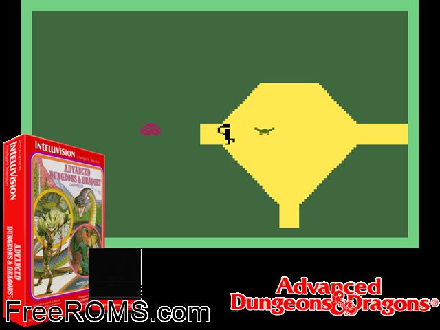 Advanced Dungeons and Dragons - Treasure of Tarmin (1982)(Mattel) Intellivision game showing 3D box cover and gameplay screenshot