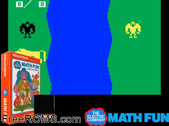 Electric Company - Math Fun (1978)(CTW) Intellivision game showing 3D box cover and gameplay screenshot