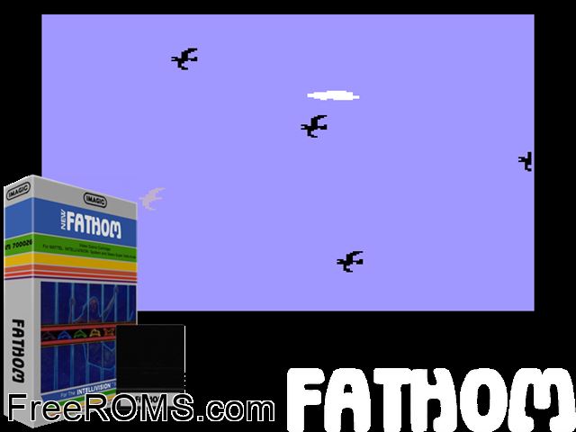 Fathom (1983)(Imagic) Intellivision game showing 3D box cover and gameplay screenshot