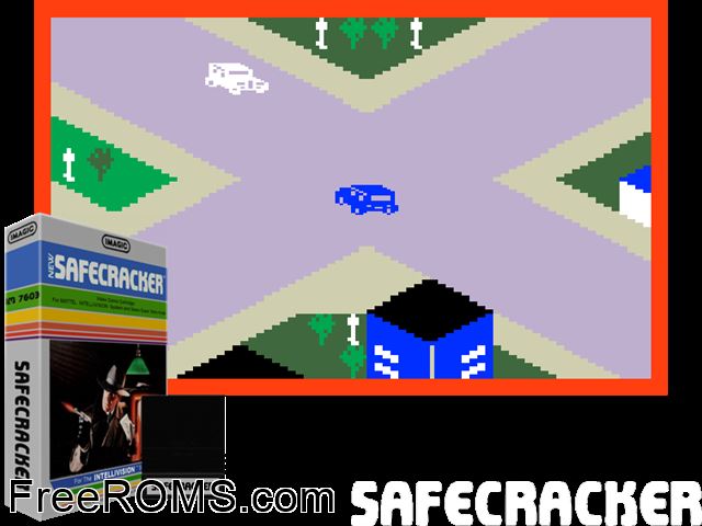 Safecracker (1983)(Imagic) Intellivision game showing 3D box cover and gameplay screenshot