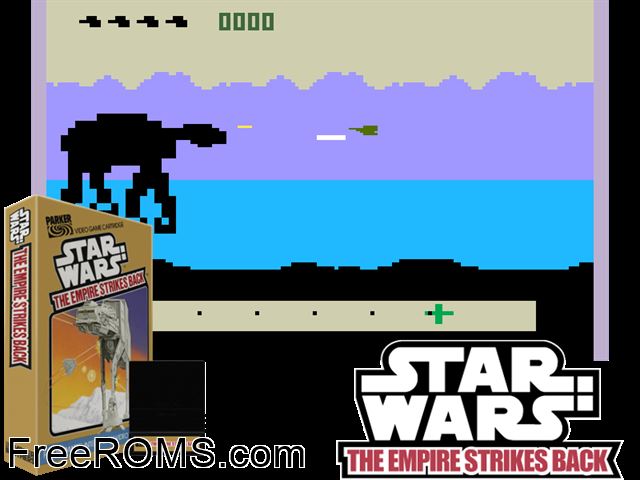 Star Wars - The Empire Strikes Back (1983)(Parker Bros) Intellivision game showing 3D box cover and gameplay screenshot