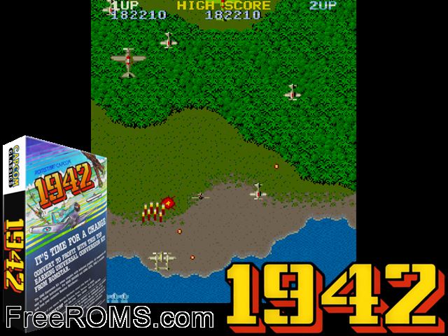 1942 (set 2) MAME game showing 3D box cover and gameplay screenshot