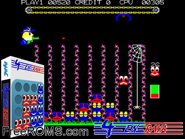 4 En Raya MAME game showing 3D box cover and gameplay screenshot