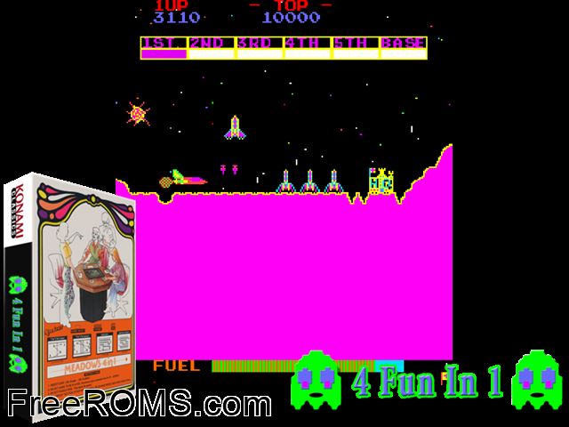 4 Fun in 1 MAME game showing 3D box cover and gameplay screenshot
