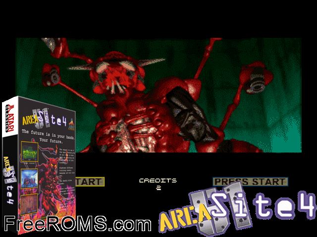 Area 51: Site 4 MAME game showing 3D box cover and gameplay screenshot