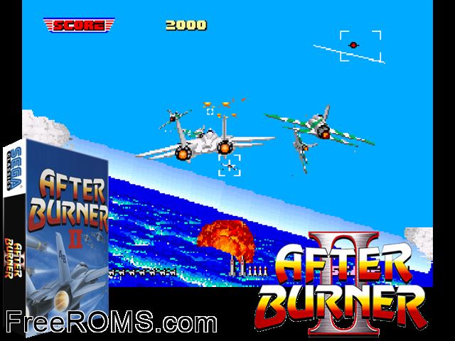 After Burner II MAME game showing 3D box cover and gameplay screenshot
