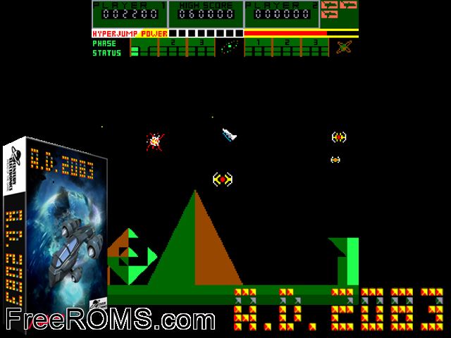 A. D. 2083 MAME game showing 3D box cover and gameplay screenshot