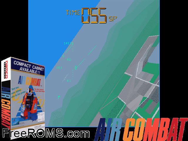 Air Combat (US) MAME game showing 3D box cover and gameplay screenshot