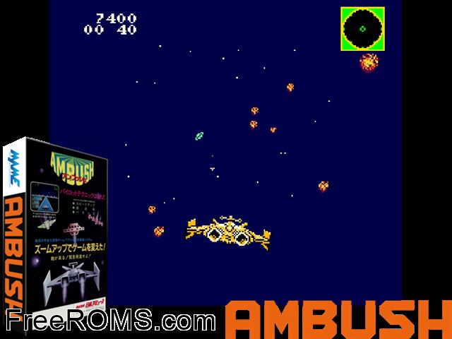 Ambush (Volt Elec co-ltd) MAME game showing 3D box cover and gameplay screenshot
