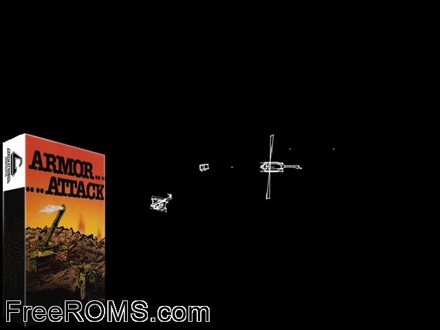 Armor Attack (Rock-ola) MAME game showing 3D box cover and gameplay screenshot
