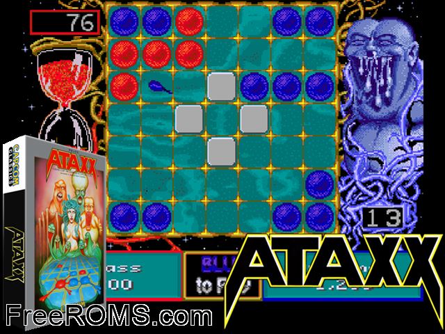 Ataxx (set 2) MAME game showing 3D box cover and gameplay screenshot