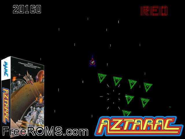 Aztarac MAME game showing 3D box cover and gameplay screenshot