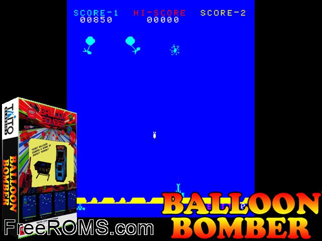 Balloon Bomber MAME game showing 3D box cover and gameplay screenshot