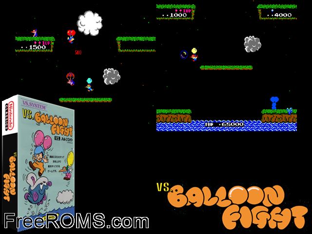Vs. Balloon Fight MAME game showing 3D box cover and gameplay screenshot