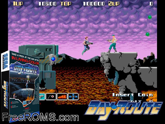 Bay Route (set 1, US, unprotected) MAME game showing 3D box cover and gameplay screenshot