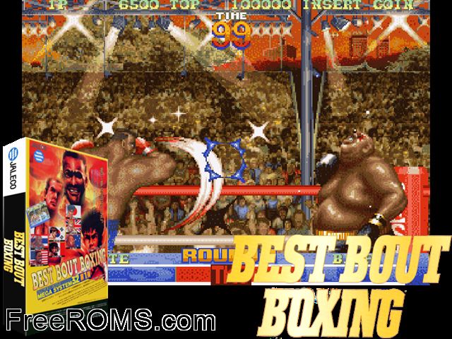 Best Bout Boxing MAME game showing 3D box cover and gameplay screenshot