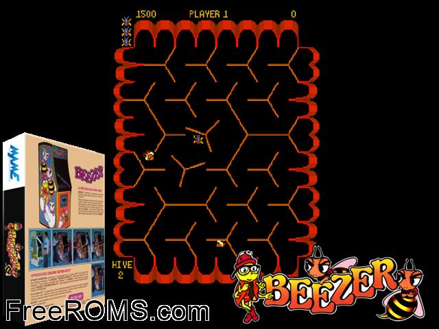 Beezer (set 2) MAME game showing 3D box cover and gameplay screenshot