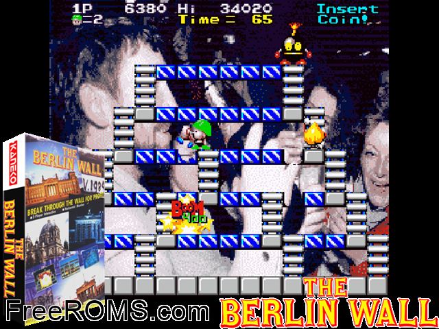 The Berlin Wall (bootleg ?) MAME game showing 3D box cover and gameplay screenshot
