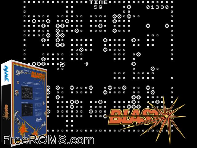 Blasto MAME game showing 3D box cover and gameplay screenshot