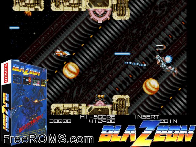 Blaze On (Japan) MAME game showing 3D box cover and gameplay screenshot