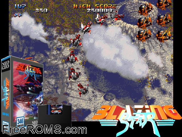 Blazing Star MAME game showing 3D box cover and gameplay screenshot