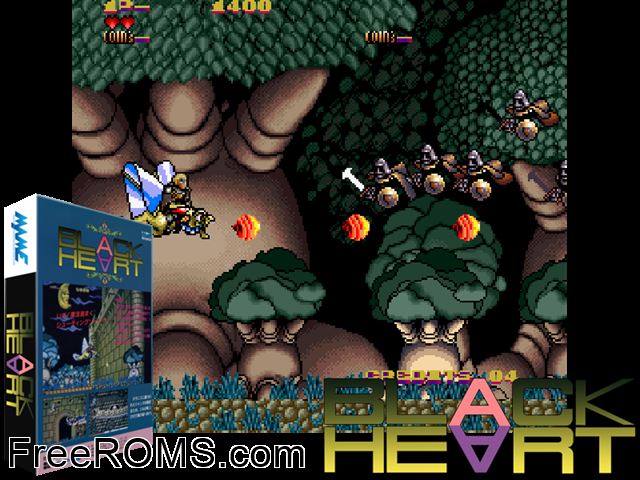 Black Heart MAME game showing 3D box cover and gameplay screenshot