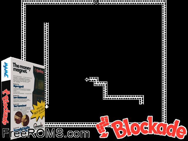 Blockade MAME game showing 3D box cover and gameplay screenshot